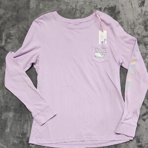 Vineyard Vines Lavender Long Sleeve purple Happy Easter Tee sz Medium